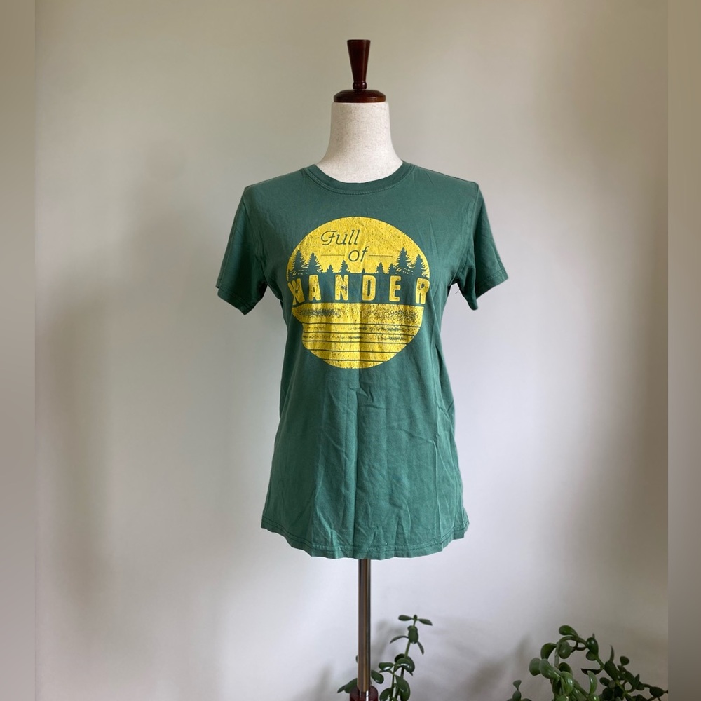 “Mighty Fine” Green Tee with Yellow Print